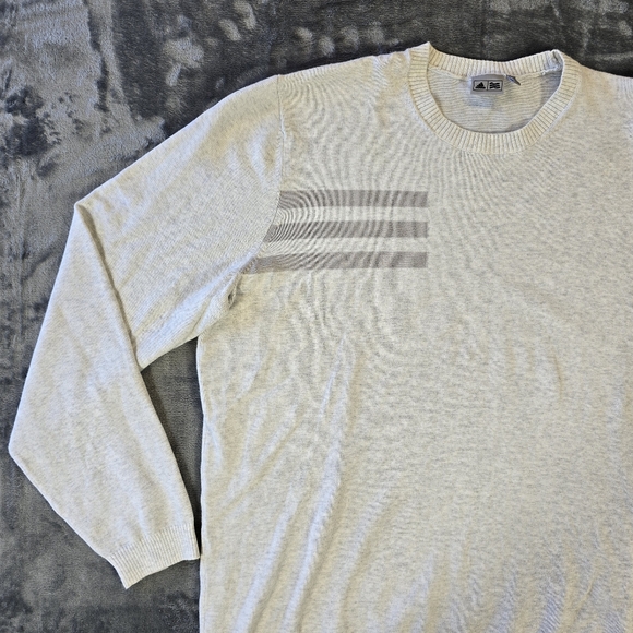 Adidas Golf 3 Stripe Sweatshirt Pullover Sweater Size XL Gray - Picture 2 of 10